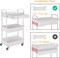 3-Tier Rolling Utility Cart with Drawer,Multifunctional Storage Organizer with Plastic Shelf & Metal Wheels,Storage Cart for Kitchen,Bathroom,Living Room,Office,White